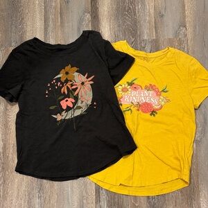 100% Cotton Nature Boho Floral and Graphic T-Shirts Set